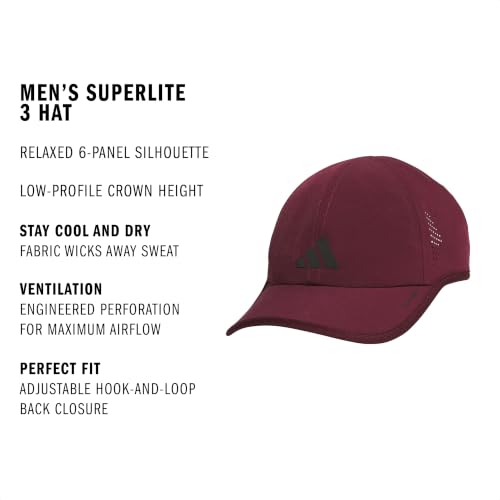 adidas Men's Superlite Hat - color: Maroon/Black/3