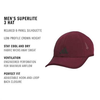 adidas Men's Superlite Hat - color: Maroon/Black/3