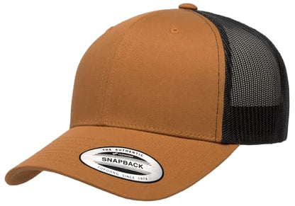 L2K Classics Plain Trucker Mesh Cap Baseball Cap - Mens Hats Trucker Hats for Men - color: Caramel/Black