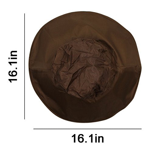 Women Summer Rain UV UPF 50 Sun Protection Wide Brim Hat - Foldable Bucket Sun Hat - color: Brown