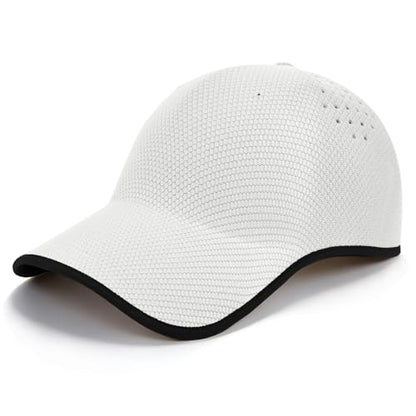 ZOORON Uncrushable Baseball Cap, Seamless Hats with Breathable Air Holes - color: White