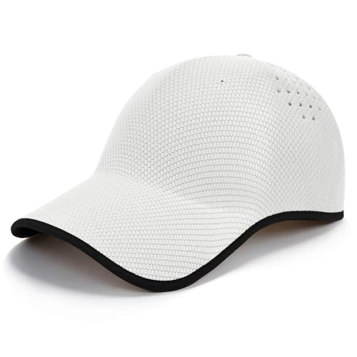 ZOORON Uncrushable Baseball Cap, Seamless Hats with Breathable Air Holes - color: White