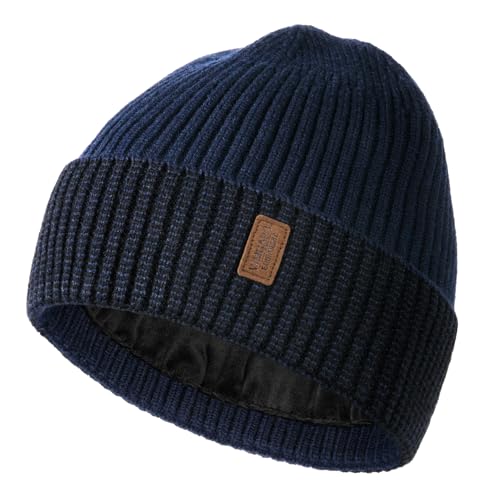 Wmcaps Winter Beanie for Men Women Fleece Lined Hat Warm Cuffed - color: Navy Blue/Black