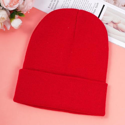 Pistha Beanie for Men Women-Knit Beanie Hats Skull Cap Winter Warm Hat - color: Red