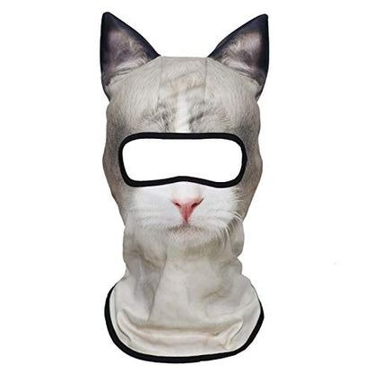 WTACTFUL 3D Animal Ears Balaclava, Breathable Face Mask for Halloween - color: Ragdoll Cat Meb-37