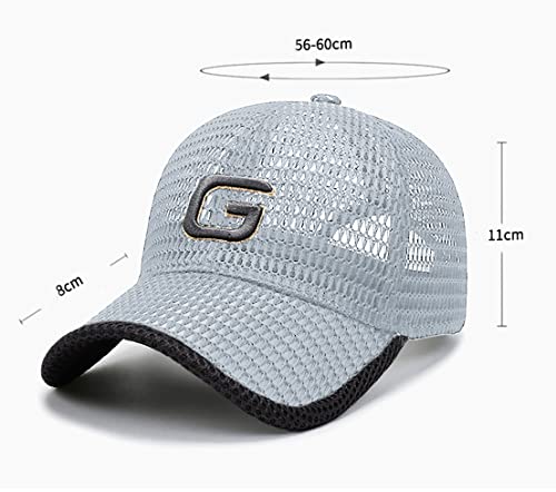 FASHIXD Baseball Cap for Men Summer Mesh Trucker Hats Breathable Running Hat Outdoor Sports Quick Dry Hat - color: Light Grey