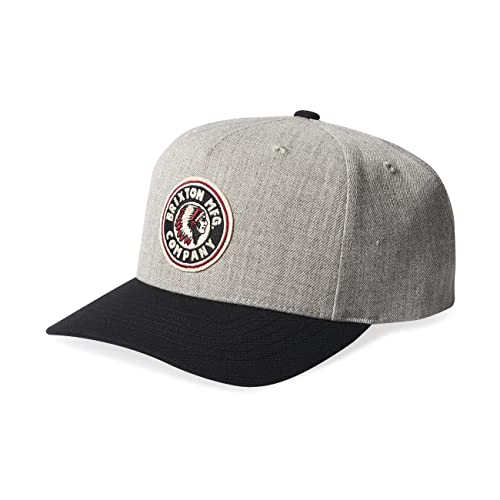Brixton Rival Medium Profile Adjustable Snapback Hat - color: Light Heather Grey/Black