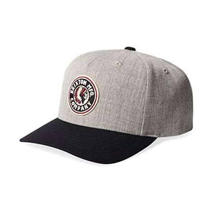 Brixton Rival Medium Profile Adjustable Snapback Hat - color: Light Heather Grey/Black