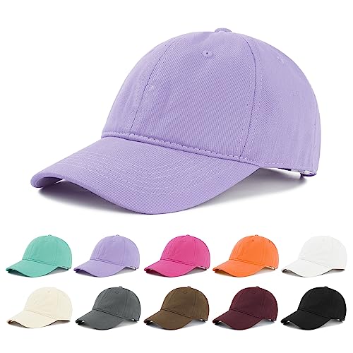 American Trends Women's Cotton Baseball Cap Soft Unstructured Plain Dad Hat - color: Purple