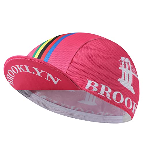 Brooklyn Cycling Cap - Retro Cycling Hat-Under Helmet - Cycling Helmet Liner Breathable&Sweat Uptake - color: Pink B