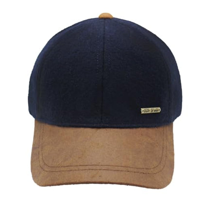 Fits Y'all Wool Suede Houndstooth Baseball Cap: Adjustable Relaxed Fit for Men, Women, and All Genders - color: Navy Blue