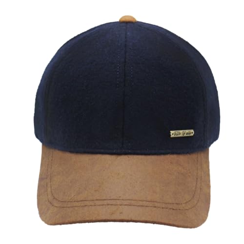 Fits Y'all Wool Suede Houndstooth Baseball Cap: Adjustable Relaxed Fit for Men, Women, and All Genders - color: Navy Blue