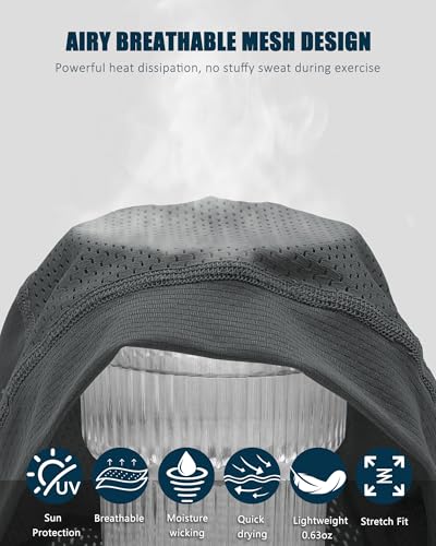 3PCS Cooling Breathable Skull Cap for Men Women Helmet Liner Caps - color: 3pcs(black+white+dark Grey)