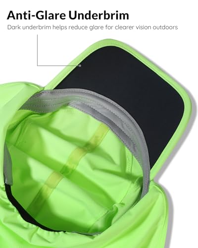GADIEMKENSD 360° Reflective Work Hat with Neck Shade, UPF50+ Sun Protection, Breathable Mesh, Sweat Wicking - color: Neon Green
