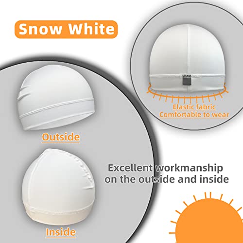 6 Pcs Skull Cap Sweat Wicking Helmet Liner Breathable Cycling Beanie Running Sports Hat Cooling Head Wraps for Men - color: White Pack