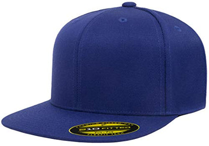 Flexfit Men's Flexfit 210 Fitted Flat Bill Cap Hat - color: Royal, size: Small-Medium