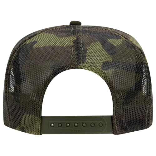 OTTO Cap 5 Panel High Crown Foam Front Mesh Back Trucker Hat, One Size - color: 0703cpb