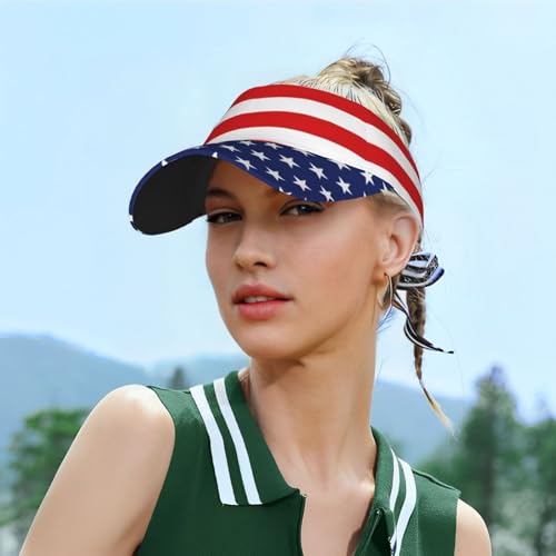 United States 250th Anniversary Hat America Patriotic Visor Caps for Women Men Adjustable Sun Hat - color: American Flag 2