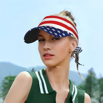 United States 250th Anniversary Hat America Patriotic Visor Caps for Women Men Adjustable Sun Hat - color: American Flag 2
