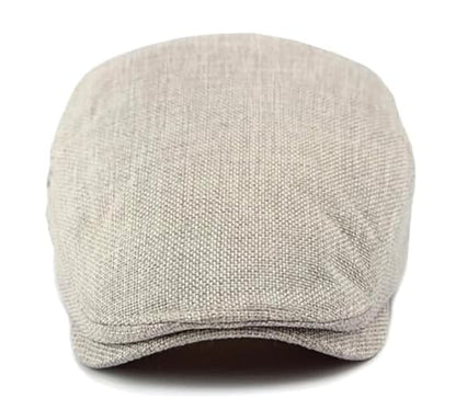 DIYDECAL Mens Flat Cap Newsboy Cap Adjustable Ivy Driving Scally Hat for Men Women - color: Light Grey
