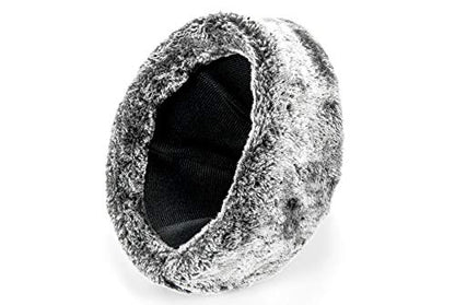 ihvan online Turkish Ottoman Bork Hat, Ertugrul Faux Leather Fur Winter Cap - color: Black / Style-1
