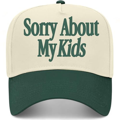 BROTHER TRUCKERS Sorry About My Kids Hat - color: Green/Natural
