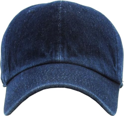KBETHOS® Classic Washed Cotton Baseball Cap - color: Dark Denim