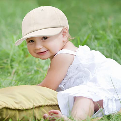 Olreco Toddler Baseball Hat Baby Baseball Cap Baby Ball Cap Infant Hat Toddler Caps Kids Trucker Hats for Boys Girls Cotton - color: Beige, size: 6-24 Months