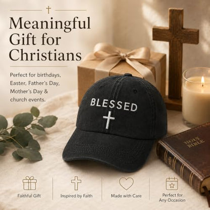 Man of God Husband Dad Embroidered Hat Camping Caps for Women - color: Blessed 22