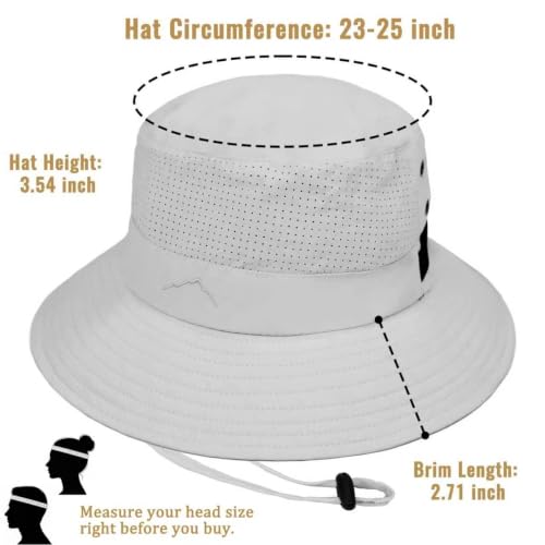 Sun Bucket Hat for Men Women Fishing Beach Safari Hats for Golf Hiking Hunting Outdoor UPF 50+ - color: Lightgrey