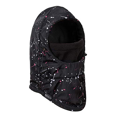 REDESS Winter Windproof Hat, Unisex Children Heavyweight Balaclava, Ski Mask with Thick Warm Fleece Face Cover - color: Point Black