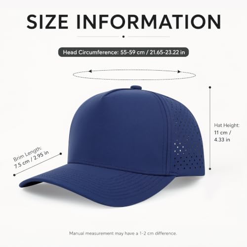 Quick Dry Baseball Cap Waterproof Snapback Trucker Golf Hat for Men Women - color: Navy Blue