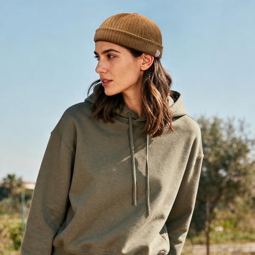 CLAPE Brimless Beanie Hat Corduroy Watch Cap Rolled Cuff Docker Cap Leon Skull Harbour Hat Unisex - color: Gd168-khaki