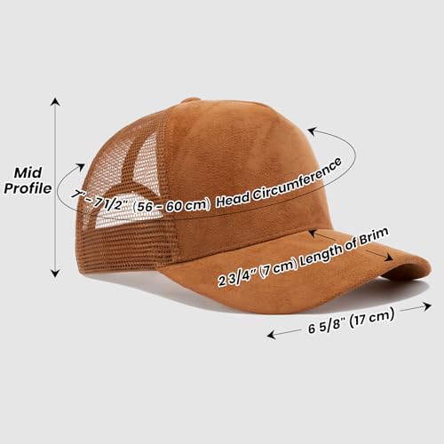 TopTie Suede Mesh Baseball Cap, Breathable Snapback Trucker Cap, 5-Panel Unisex Adjustable Sports Hat for Outdoor - color: Green