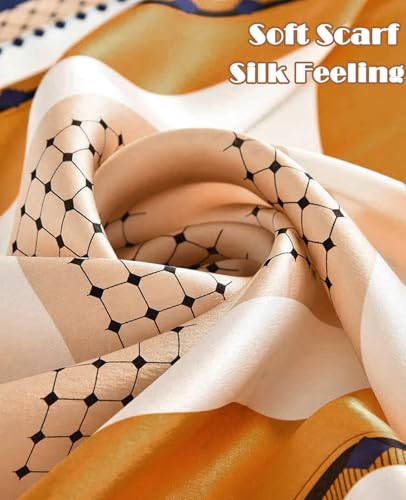 Dailyacc Hair Bandanas Scarf For Women Lightweight Fashion Neck Silk Satin Head Scarves For Sleeping Handbags Scarf - color: 27-diamond Shape Matching Color/27.5*27.5in