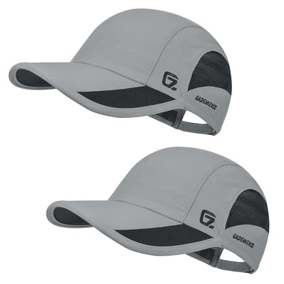 GADIEMKENSD Outdoor Running Hat Breathable Mesh 2PACK - color: Light Gray, size: 7-7 1/2