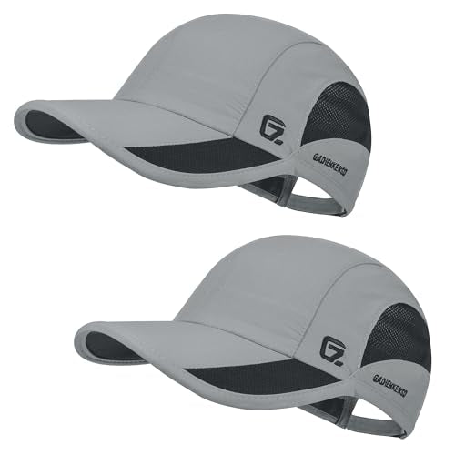 GADIEMKENSD Outdoor Running Hat Breathable Mesh 2PACK - color: Light Gray, size: 7-7 1/2