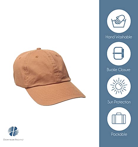 Dorfman Hat Co. Twill Baseball Cap with Pre-Curved Brim - color: Light Pink
