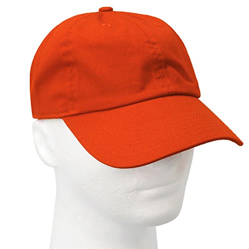 Falari Classic Baseball Cap Dad Hat 100% Cotton Soft Adjustable Size - color: Orange