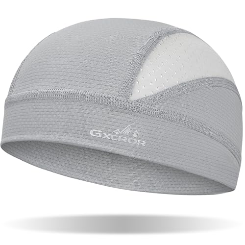 GXCROR Cooling Skull Cap for Men Women Sweat-Wicking Breathable Mesh Liner for Helmets, Summer Cycling Motorcycle - color: Gray, size: Medium
