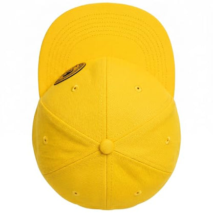Flat Brim Hats for Men - Gothic Style Skull Hat Leather Pattern - Hip-Hop Snapback Hat Skeleton Hats for Men - color: 03.skeleton-2-yellow