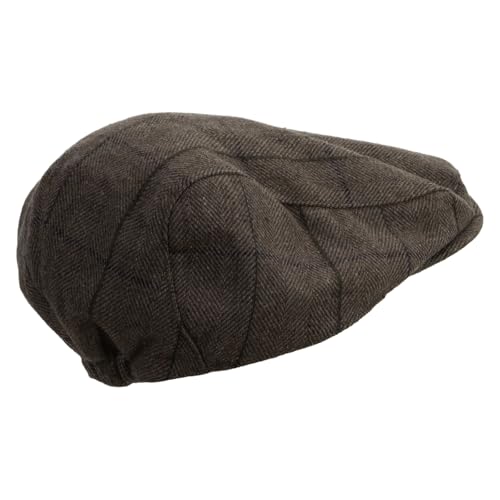 Big Size Plaid Regular Ivy Cap - color: Tan, size: XX-Large-3X-Large