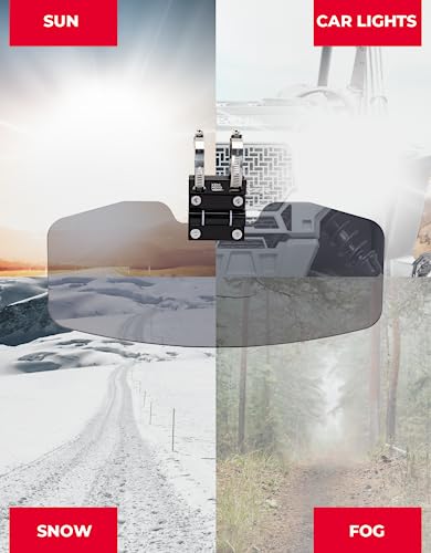 KEMIMOTO Anti-Glare UTV Sun Visor Fit 1.5-2" Roll Bars UTV Sun Shade Fit for Windshield Compatible with Polaris RZR 1000 XP Ranger General Can am Defender X3 Pioneer - size: 15.4 x 6.9 inches