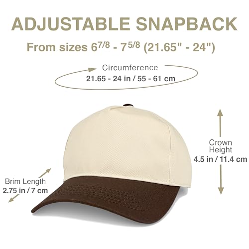 E BY ELIDAN Two Tone A-Frame Trucker Hat, 5-Panel Blank Baseball Snapback - color: Stone Brown