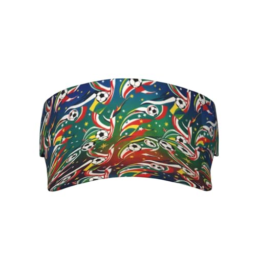 Adjustable Lightweight Open Top Sports Sun Visor Hat Cap for Golf Tennis - color: Sports Stripes Soccer