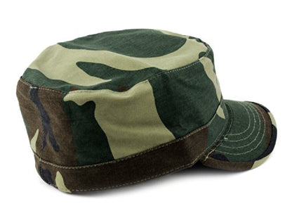 NYFASHION101 Fashionable Solid Color Unisex Fitted Army Military Cadet Cap - color: Camo, size: Medium