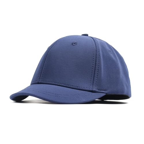 Short Brim Stretch Fitted Baseball Caps Men's Solid Structured Full Closed Cap Curved Brim Elastic Closed Back Hat K272 - color: Navy