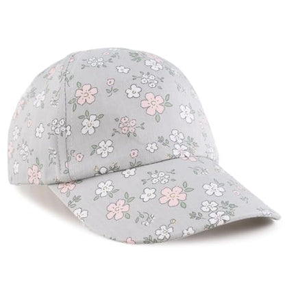 Peecabe Plain Toddler Baseball Hat Unisex Cotton Kids Trucker Hat Adjustable Baby Boys Sun Caps Girls Baseball Cap 1-5Y - color: Flower Gray, size: 6-24 Months