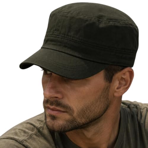 Military Cap Cadet Hats for Men Women Short Bill Army Style - color: Olive