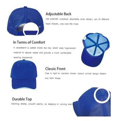 ZH 12 Pack Mesh Trucker Hats, Bulk Baseball Caps for Men and Women, Trucker Cap Wholesale - color: Blue